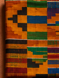 Tissu mauve et orange